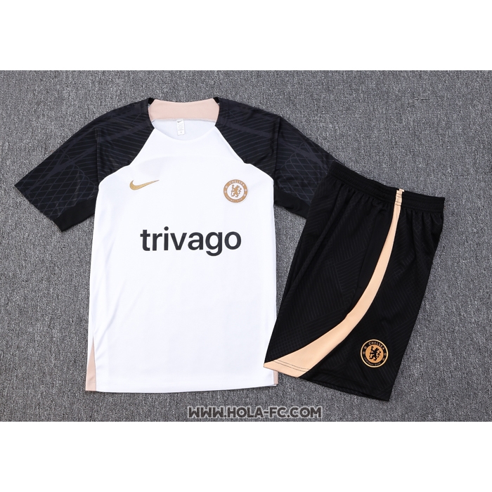 Chandal del Chelsea 2023-2024 Manga Corta Blanco - Pantalon Corto